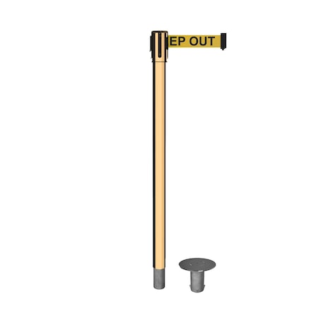 Retractable Belt Removable Stanchion, 2ft Pol.Brass Post  11ft. Dange